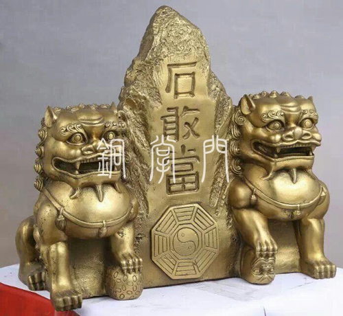 銅工藝品-雙獅